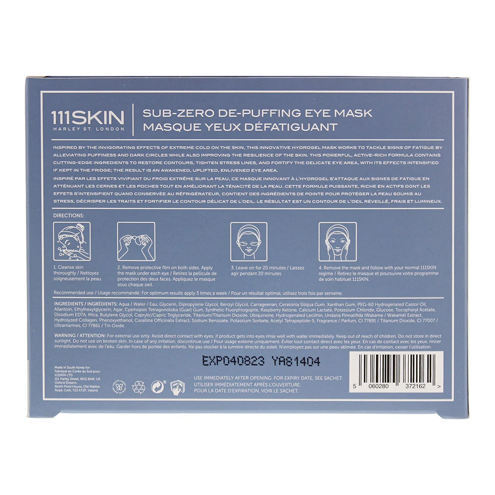 111 Skin  Sub-Zero De-Puffing Eye Mask 8 x 6ml - Image 4