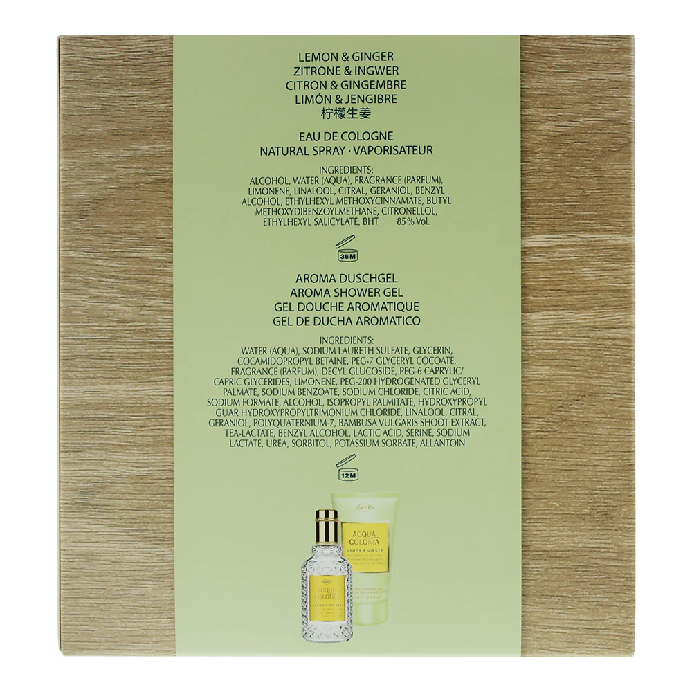 4711 Acqua Colonia Lemon & Ginger 2 Piece Gift Set: Eau De Cologne 50ml - Shower Gel 75ml - Image 6