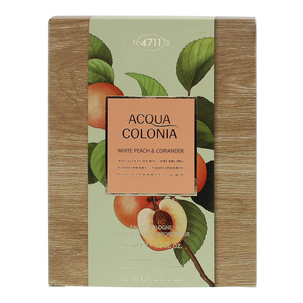 4711 Acqua Colonia White Peach & Coriander 2 Piece Gift Set: Eau De Cologne 50ml - Shower Gel 75ml - Image 4