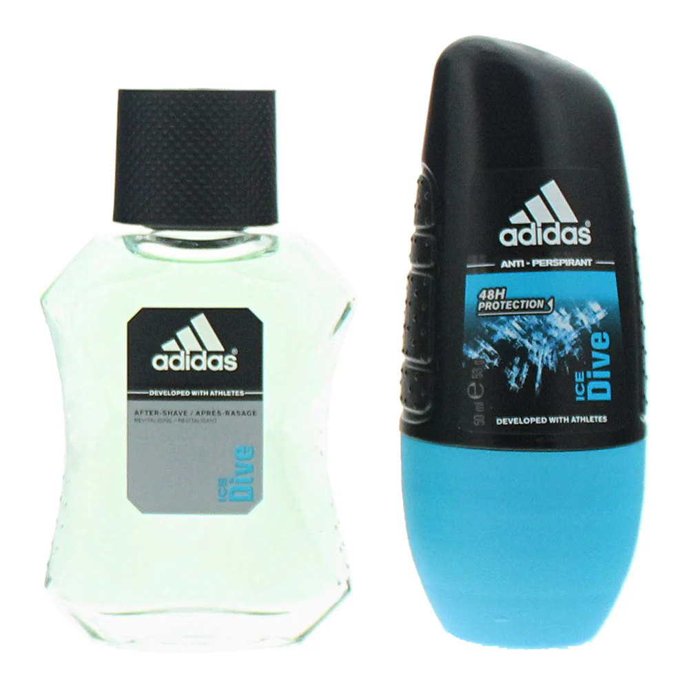 Adidas Ice Dive 2 Piece Gift Set: Aftershave 50ml - Deodorant Roll-On 50ml - Image 3