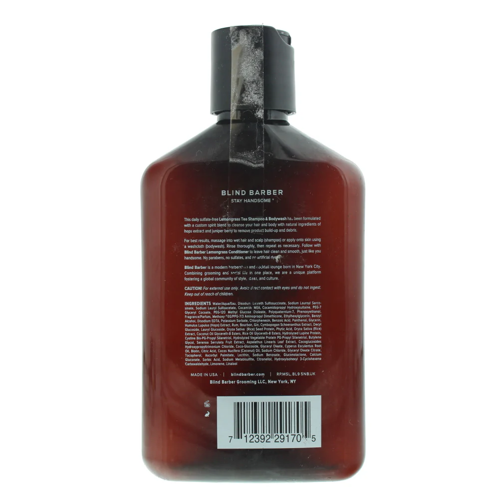Blind Barber Lemongrass Tea Shampoo 350ml - Image 2