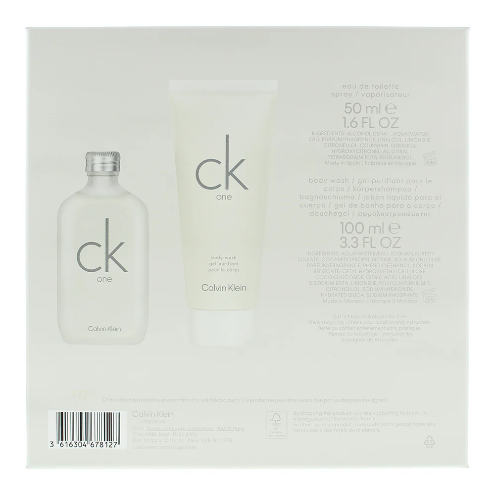 Calvin Klein Ck One 2 Piece Gift Set: Eau de Toilette 50ml - Shower Gel 100ml - Image 4