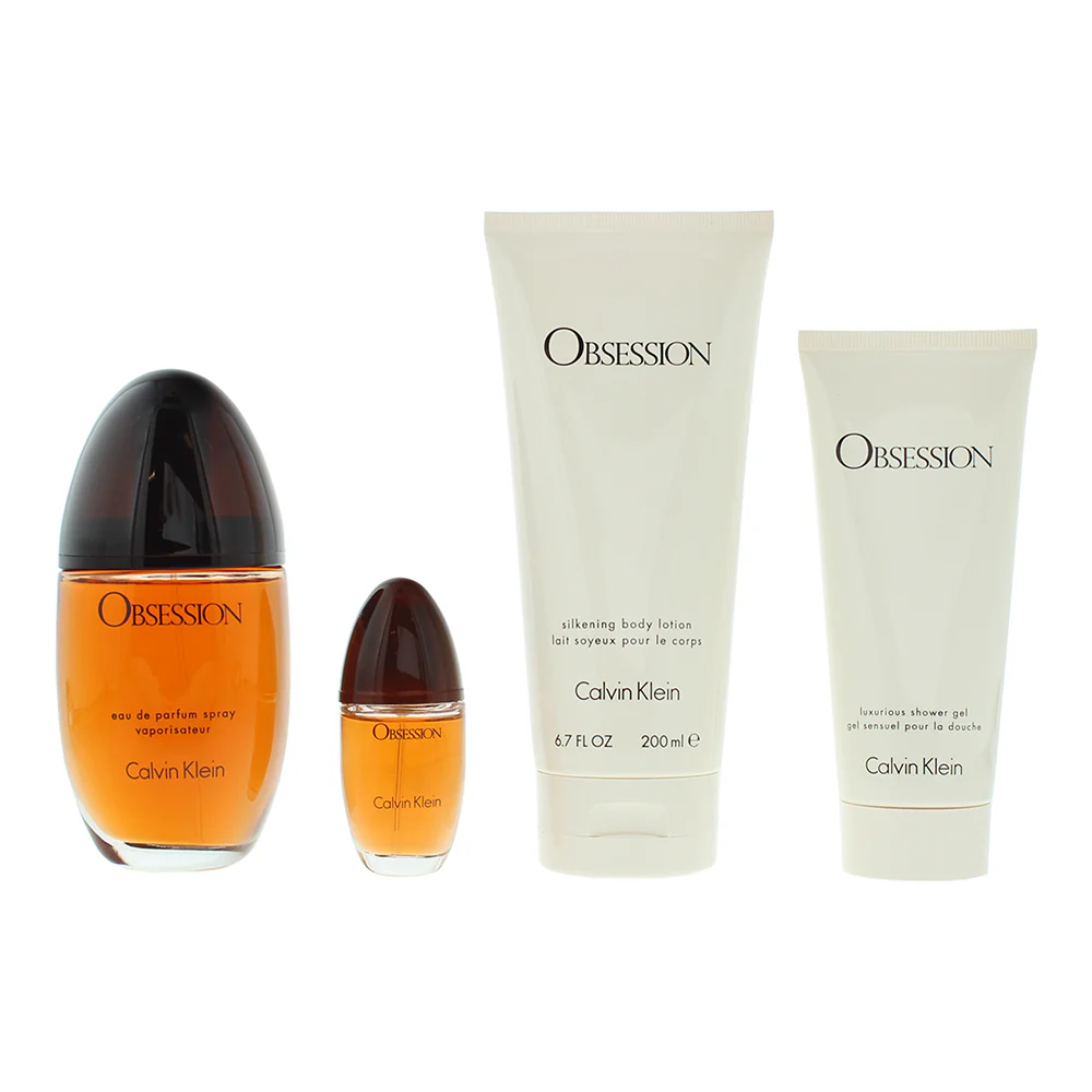 Calvin Klein Obsession 4 Piece Gift Set: Eau de Parfum 100ml - Body Lotion 200ml - Image 2