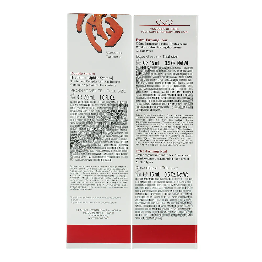 Clarins Double Serum 3 Piece Gift Set: Double Serum 50ml - Extra-Firming Day Cre - Image 4