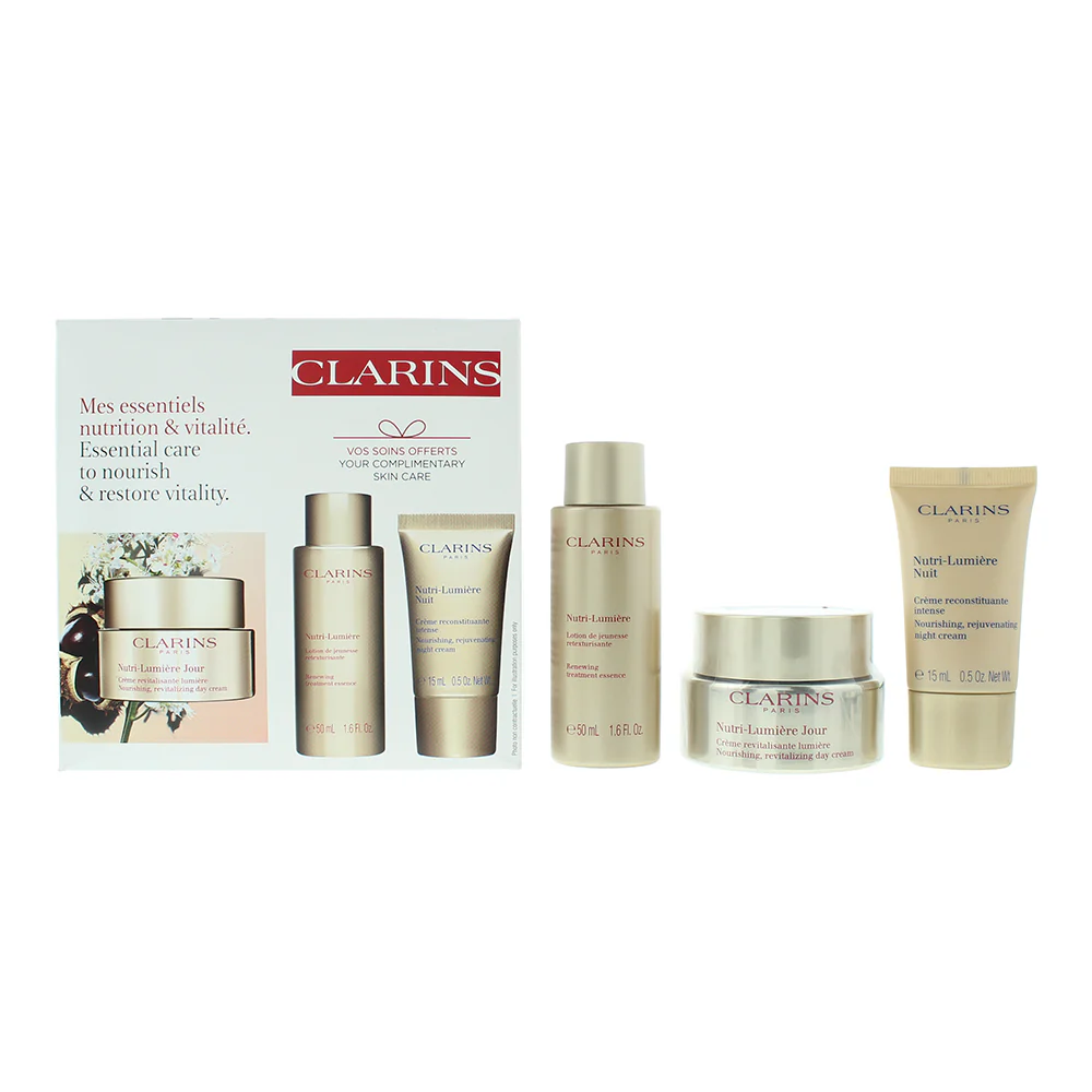 Clarins Nutri-Lumière 3 Piece Gift Set: Day Cream 50ml - Essence 50ml - Night Cr - Image 2