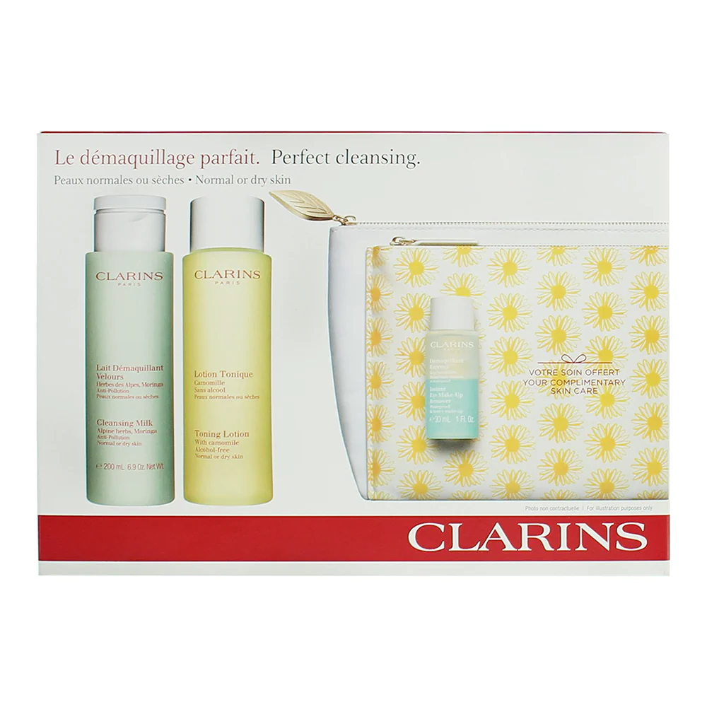 Clarins Perfect Cleansing 3 Piece Gift Set: Cleansing Milk 200ml - Toning Lotion - Image 4