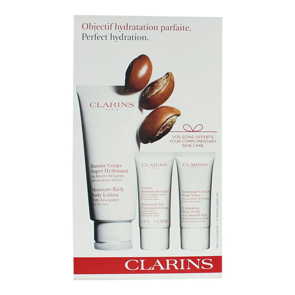 Clarins Perfect Hydration 3 Piece Gift Set: Body Lotion 200ml - Hand And Nail Tr - Image 3