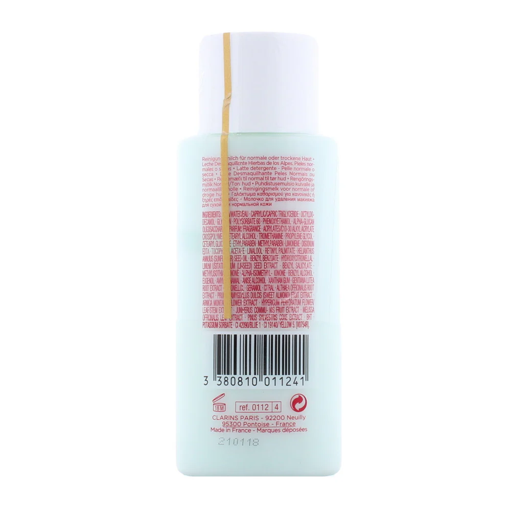 Clarins With Alpine Herbs Normal Or Dry Skin Cleansing Milk 100ml - Image 2