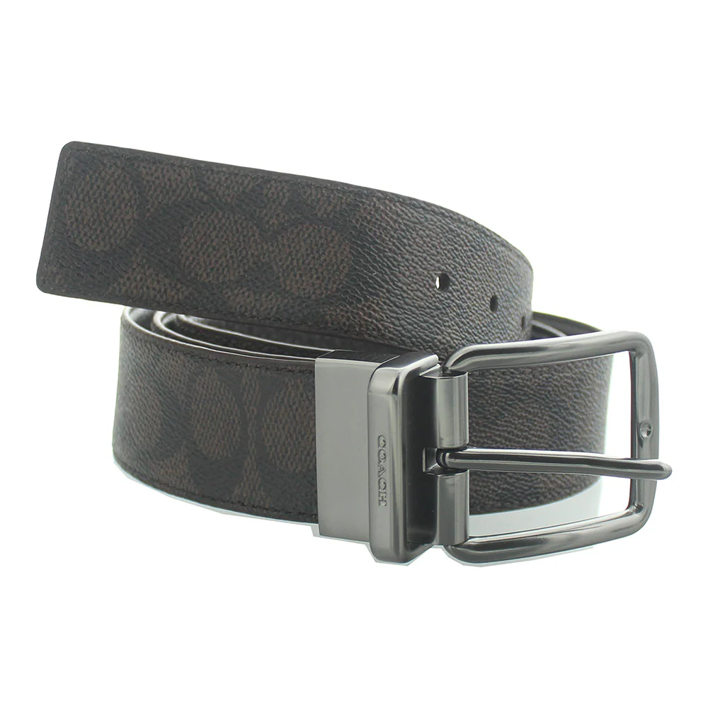 Coach Harness Buckle Cut-To-Size Reversible Mahogany 38mm Belt - Image 2