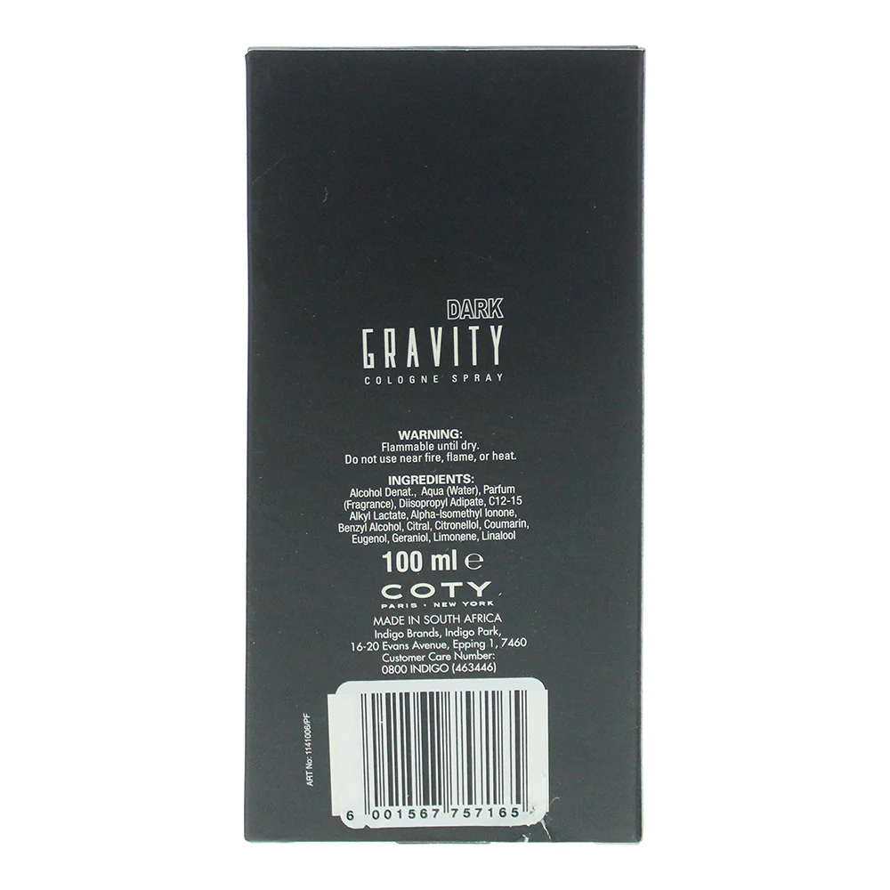 Coty Gravity 2 Piece Gift Set: Dark Gravity Cologne 100ml - Defy Gravity Cologne 30ml - Image 6