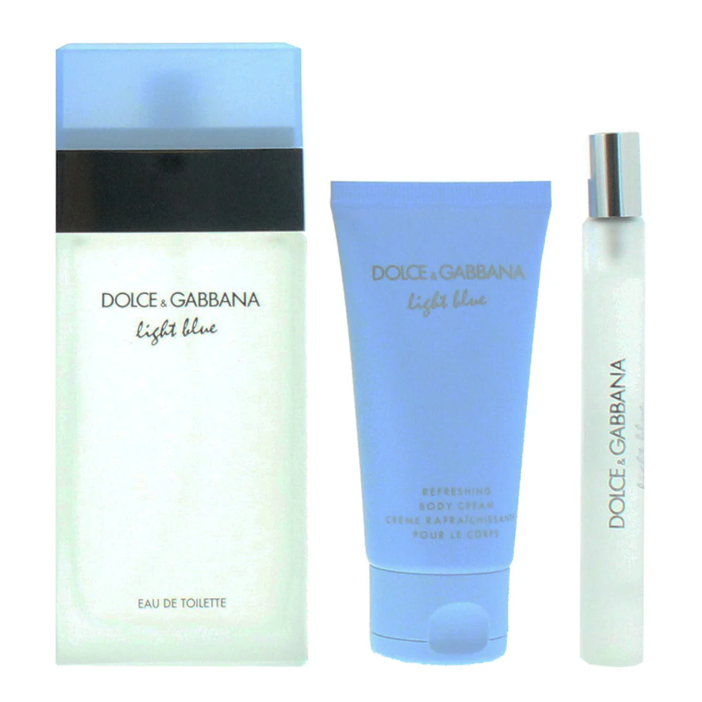 Dolce & Gabbana Light Blue 3 Piece Eau De Toilette 100ml + Body Cream 50ml + Eau De Toilette 10ml - Image 3