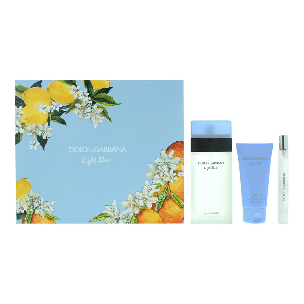 Dolce & Gabbana Light Blue 3 Piece Eau De Toilette 100ml + Body Cream 50ml + Eau De Toilette 10ml - Image 5
