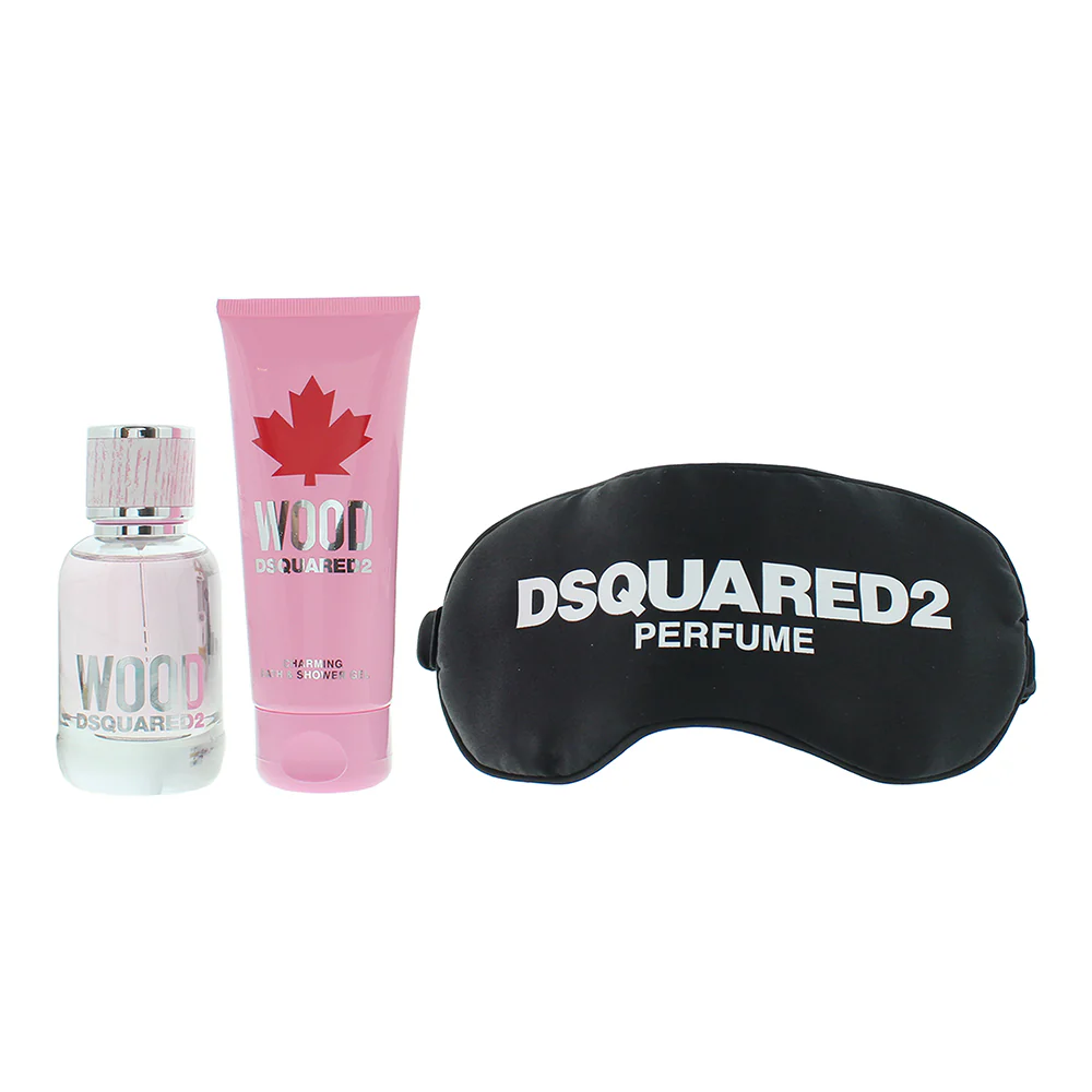 Dsquared2 Wood For Her 3 Piece Gift Set: Eau de Toilette 50ml - Shower Gel 50ml - Night - Image 2
