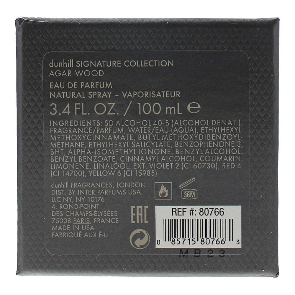 Dunhill Signature Collection Agar Wood Eau De Parfum 100ml - Image 4
