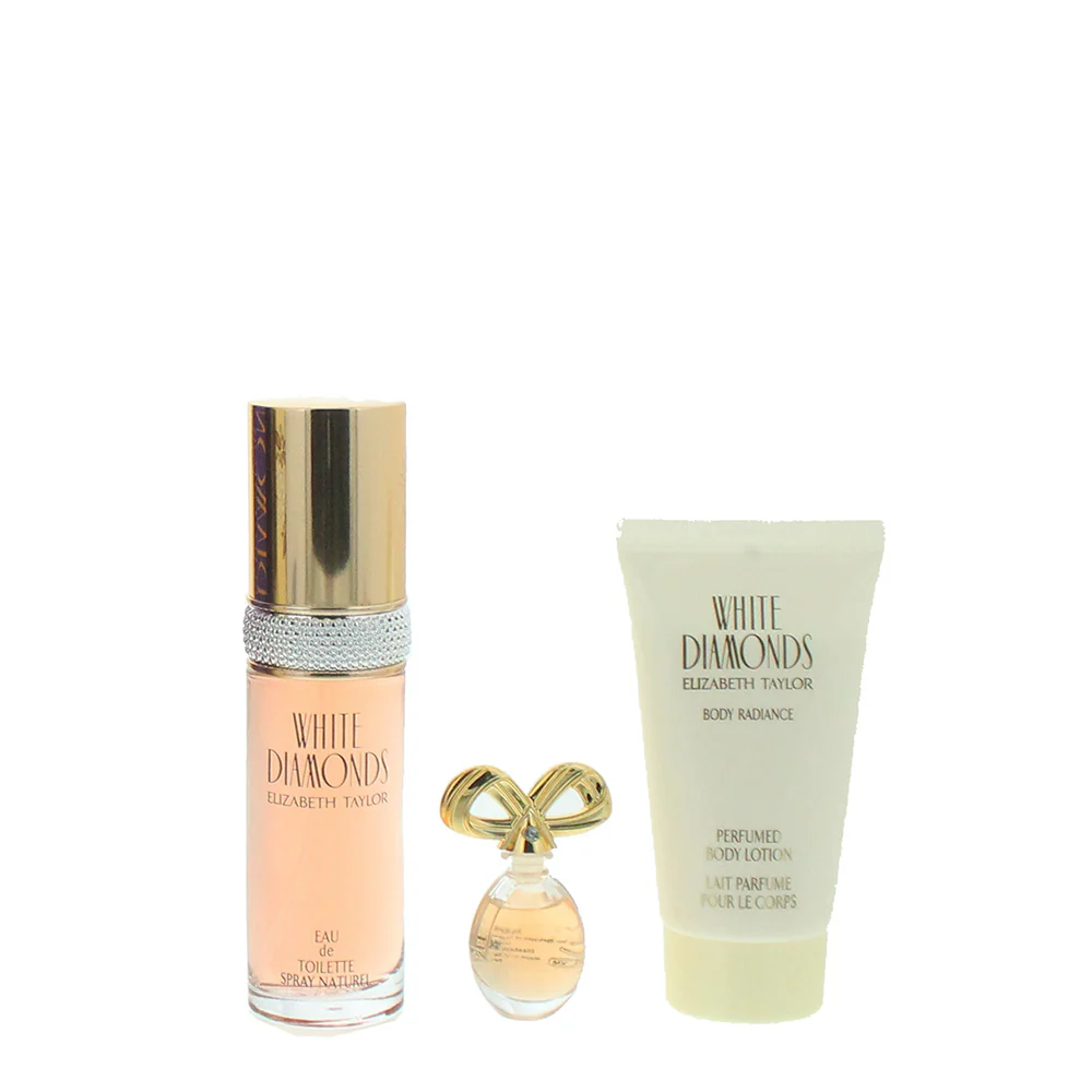 Elizabeth Taylor White Diamonds 3 Piece Gift Set: Eau De Toilette 30ml - Parfum 3ml - Body Lotion 50ml - Image 3