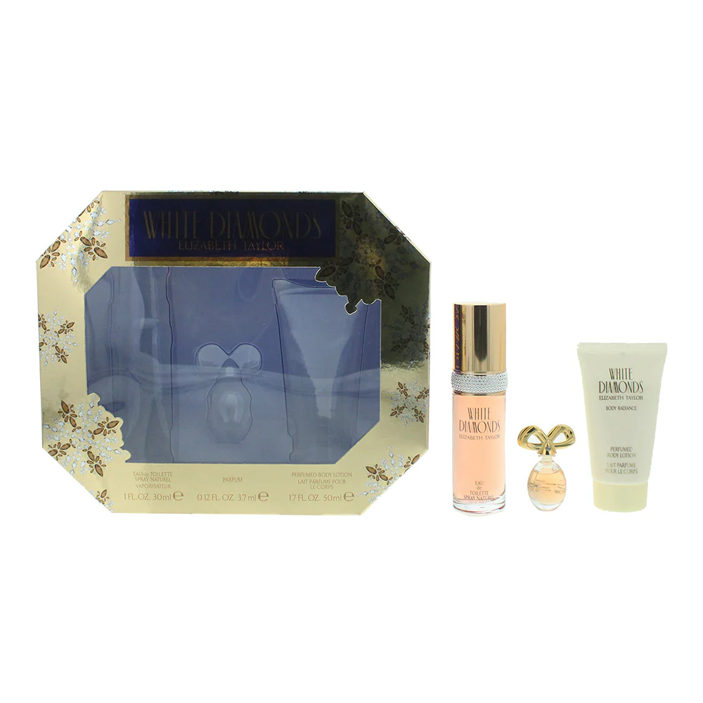 Elizabeth Taylor White Diamonds 3 Piece Gift Set: Eau De Toilette 30ml - Parfum 3ml - Body Lotion 50ml - Image 5