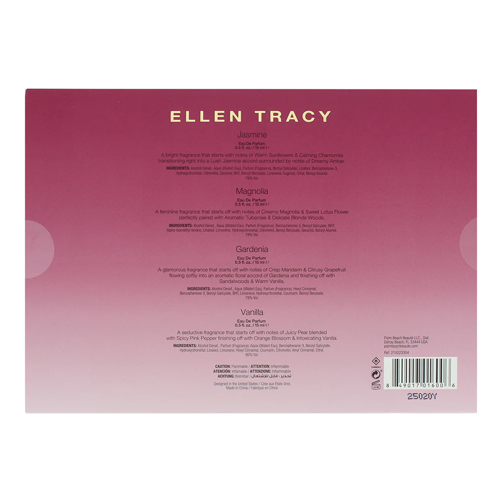 Ellen Tracy Quilted Replica Coffret 4 Piece Gift Set: Eau de Parfum 4 x 15ml - Image 5