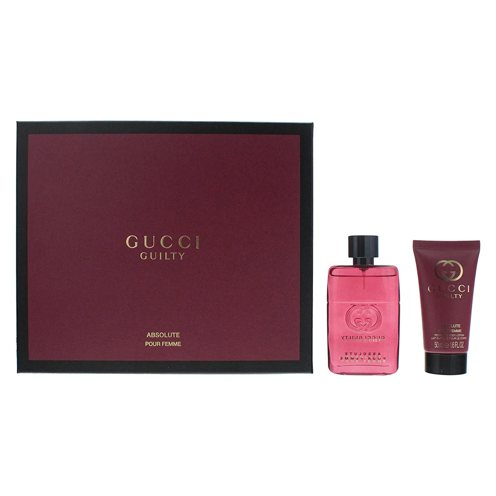 Gucci Guilty Absolute Pour Femme Eau De Parfum 2 Piece Gift Set: Eau De Parfum 50ml - Body Lotion 50ml