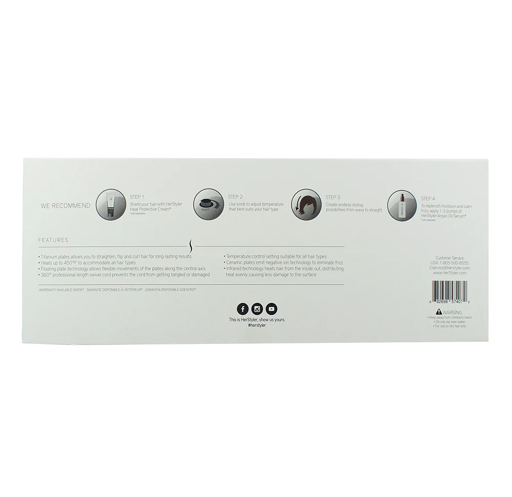 Herstyler Rose Gold Titanium Turbo Hair Straightener - Image 4