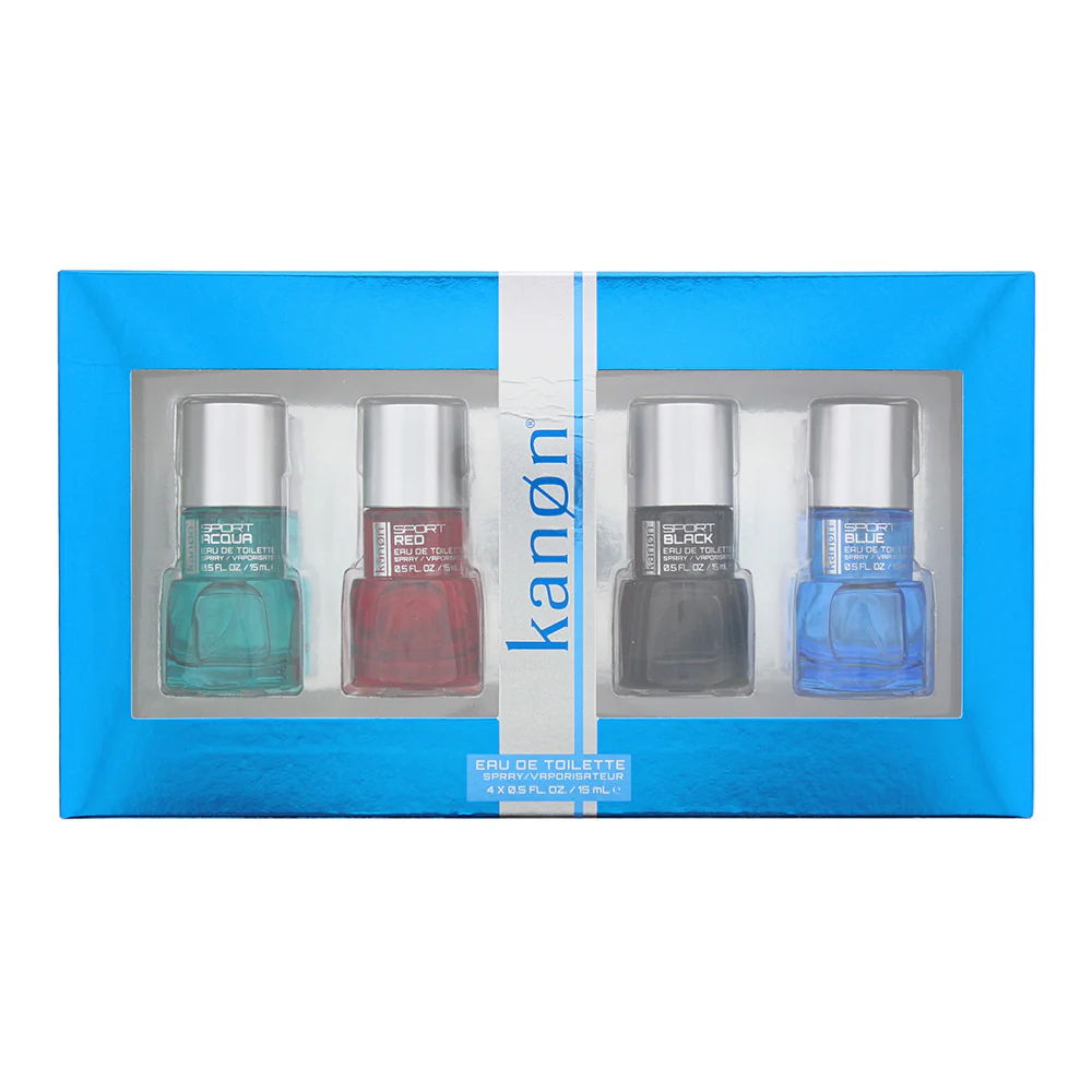 Kanon Sport Gift Set Eau De Toilette 4 x 15ml Aqua+Red+Black+Blue - Image 2