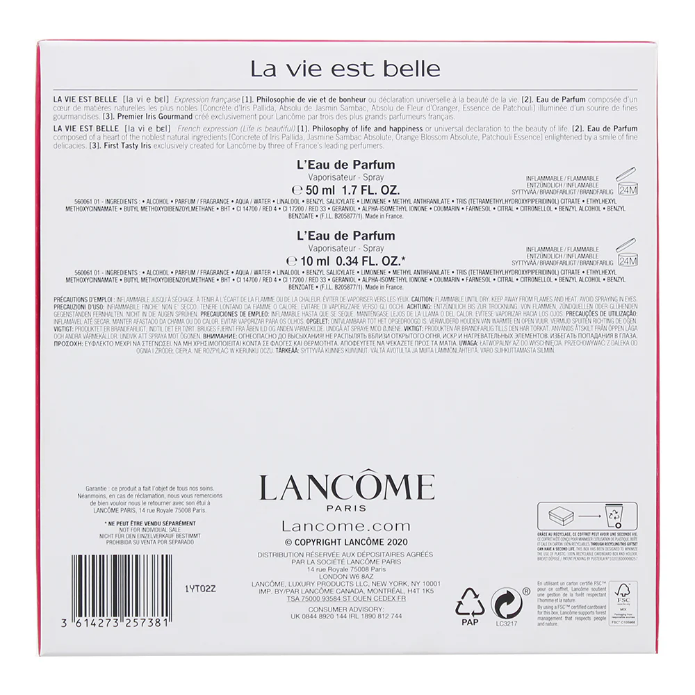 Lancôme La Vie Est Belle 2 Piece Gift Set: Eau De Parfum 50ml - Eau De Parfum 10 - Image 4
