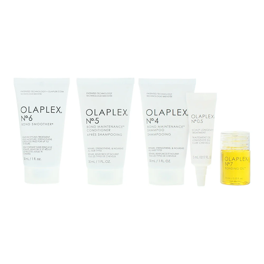 Olaplex 5 Piece Gift Set: No.0.5 Scalp Treatment 5ml - No.4 Shampoo 30ml - No.5 - Image 3