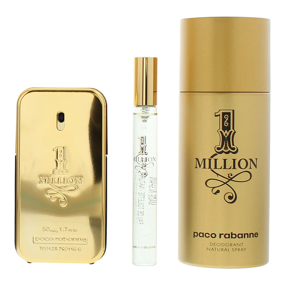 Paco Rabanne 1 Million 3 Piece Gift Set: Eau de Toilette 50ml - Eau de Toilette - Image 3