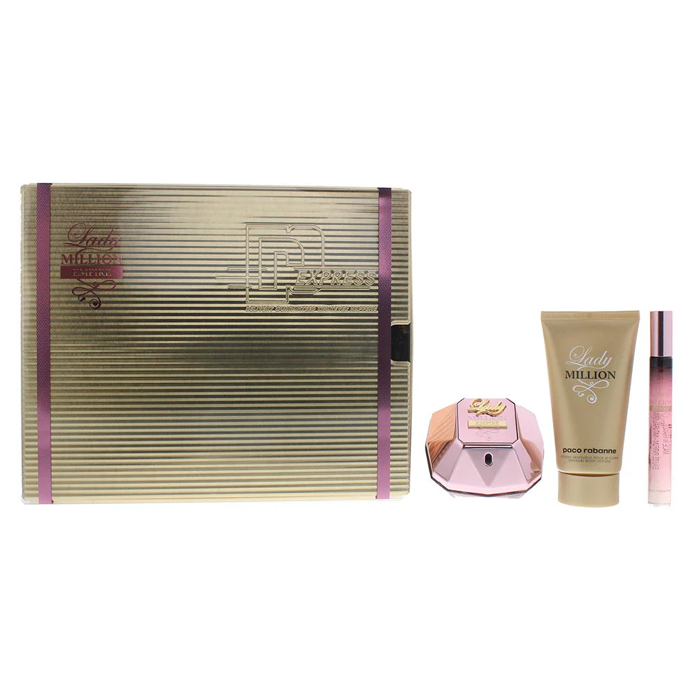 Paco Rabanne Lady Million Empire 3 Piece Gift Set: Eau De Parfum 50ml - Eau De Parfum 10ml - Body Lotion 75ml