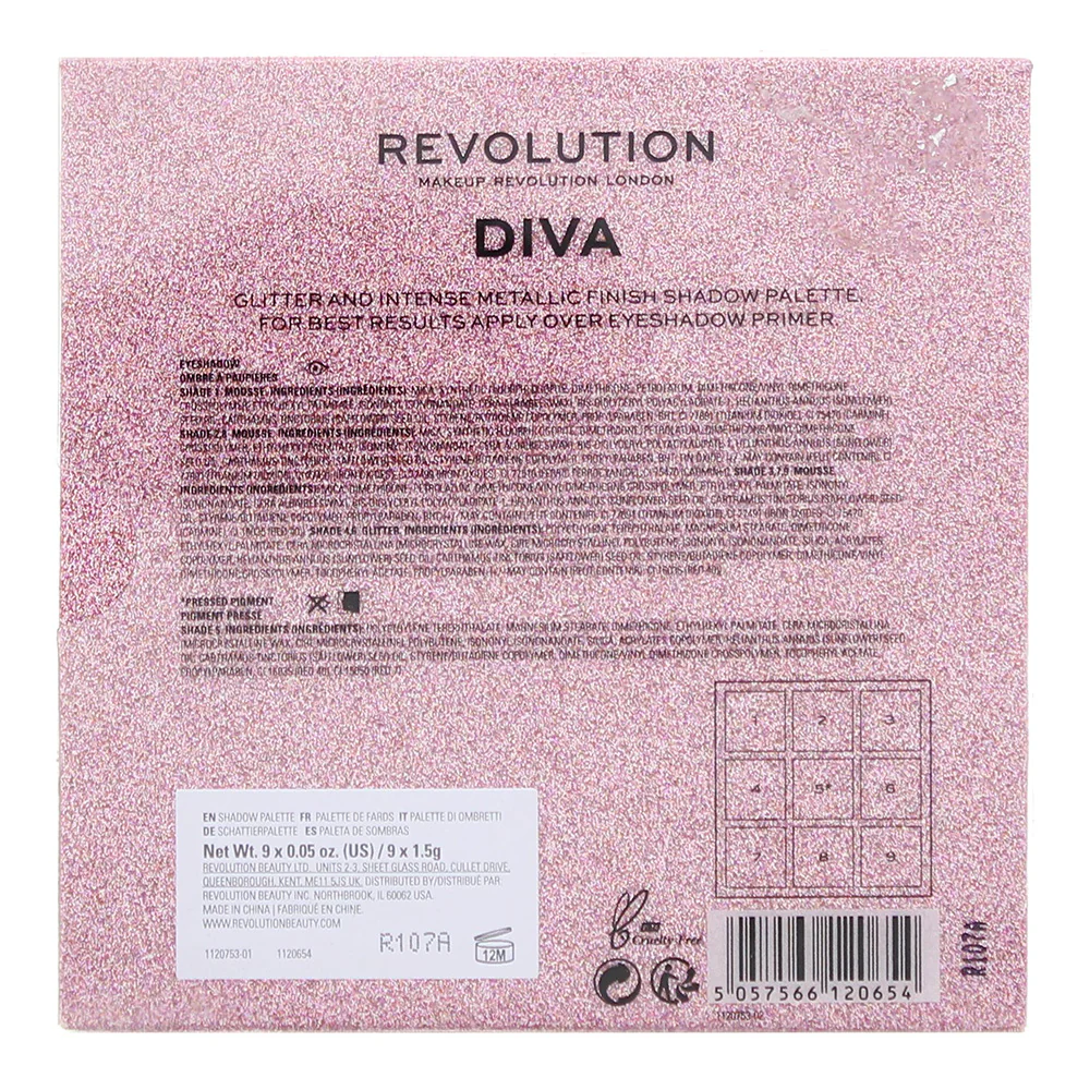 Revolution Diva Eye Shadow Palette 9 x 1.5g - Image 4