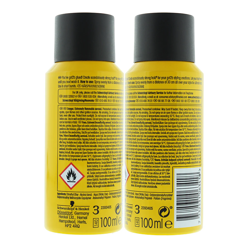 Schwarzkopf Got2b Glued Blasting Freeze Hair Spray 100ml - Image 2