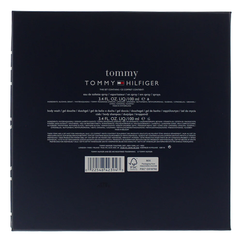 Tommy Hilfiger Tommy Eau De Toilette 2 Piece Gift Set: Eau De Toilette 100ml - Body Wash 100ml - Image 2