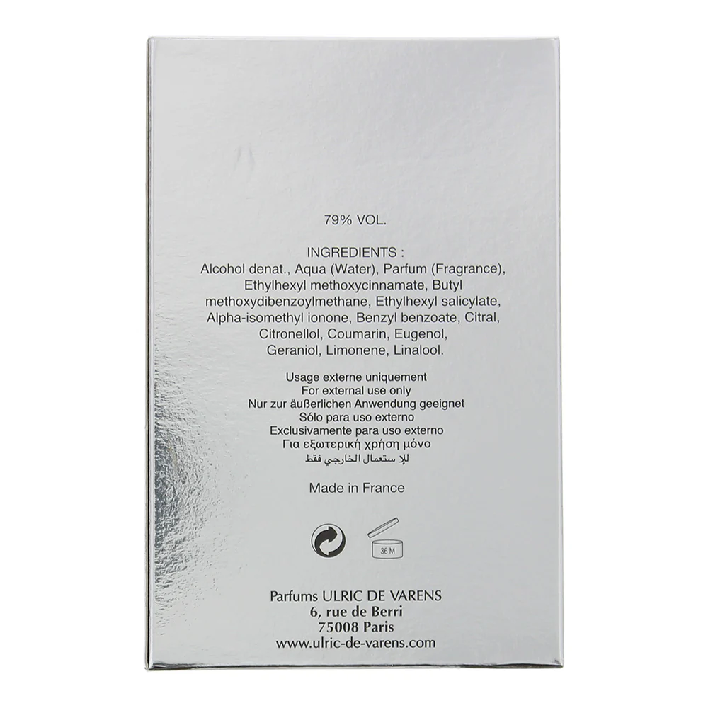 Ulric De Varens UDV Silver Limited Edition Eau de Toilette 100ml - Image 4