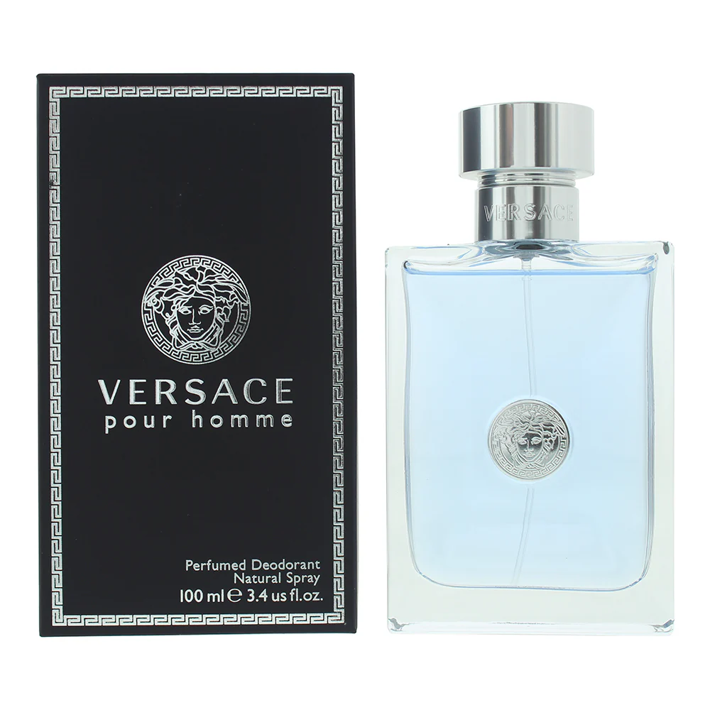 Versace Pour Homme Perfumed Deodorant Spray 100ml Glass Bottle
